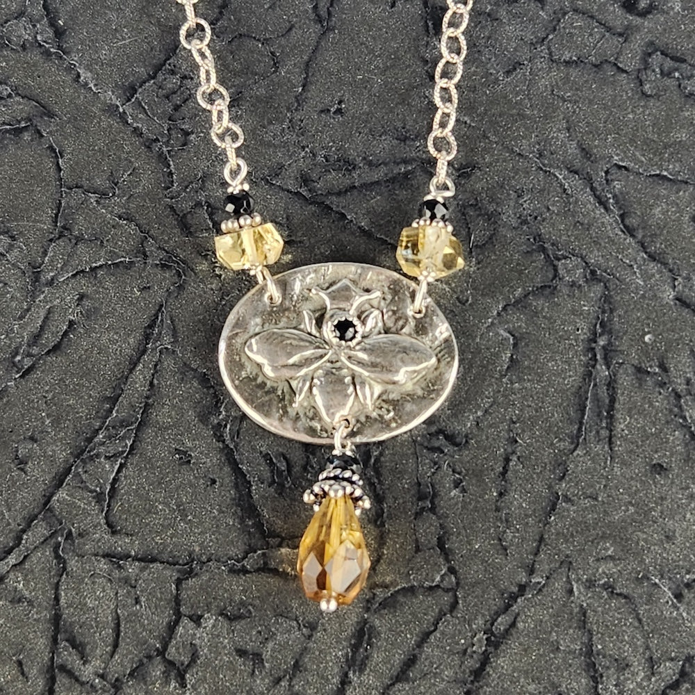 Silver Queen Bee Necklace - Heart of the Home Inc