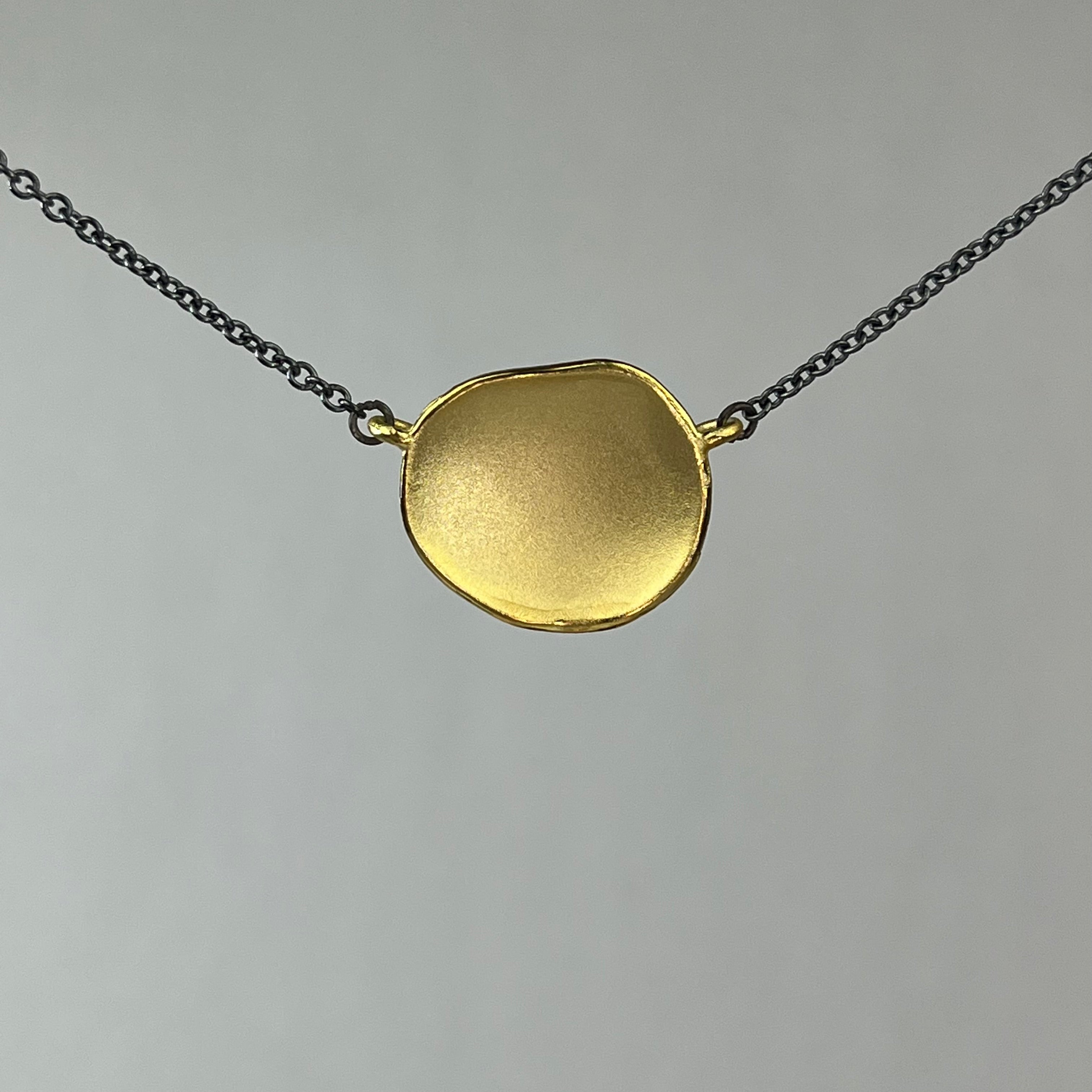 Small Wish Pod Pendant in Gold and Oxidized Silver - Heart of the Home LV