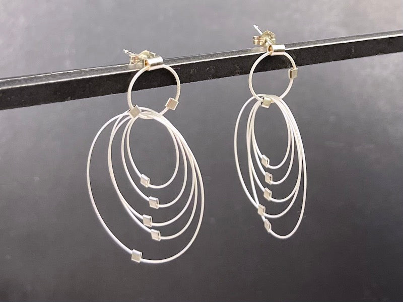 Convegence Post Earrings in Bright Silver - Heart of the Home LV