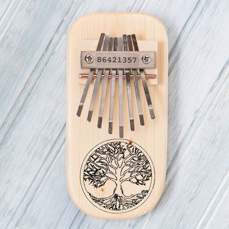 Tree of Life Engraved Pine Thumb Piano - Heart of the Home LV