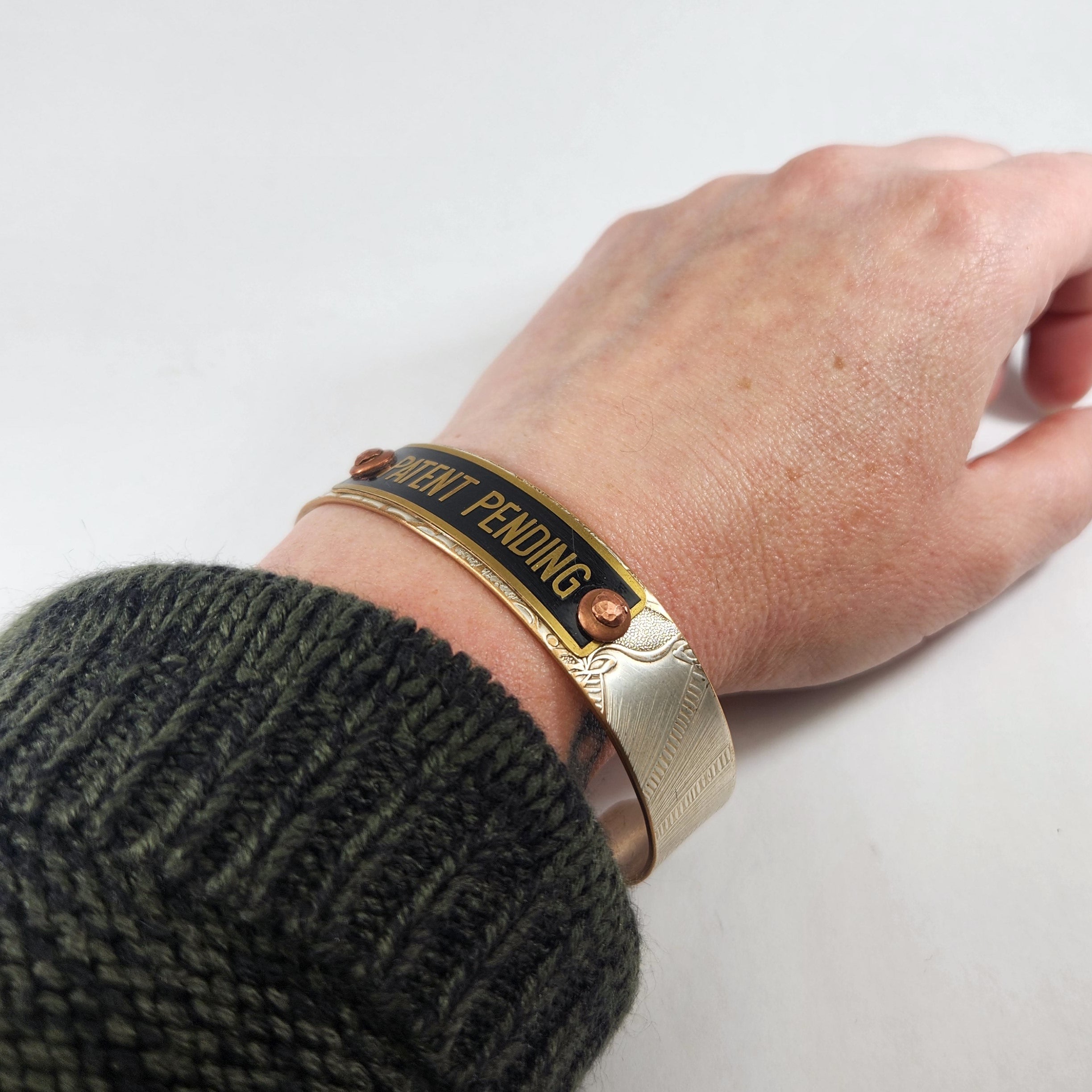 Patent Pending Machine Plate Cuff Bracelet - Heart of the Home PA