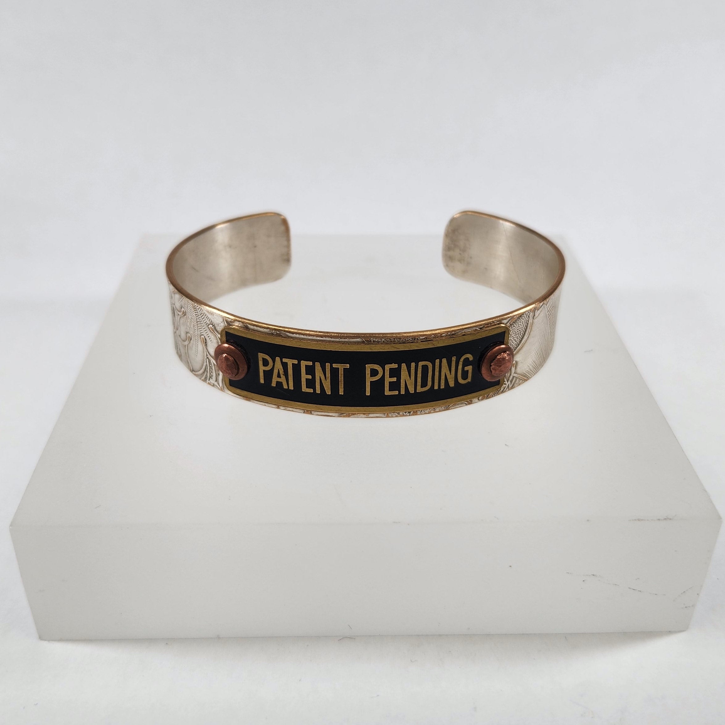 Patent Pending Machine Plate Cuff Bracelet - Heart of the Home PA