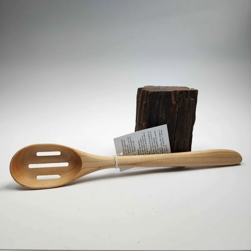 Slotted Oval Wooden Spoon