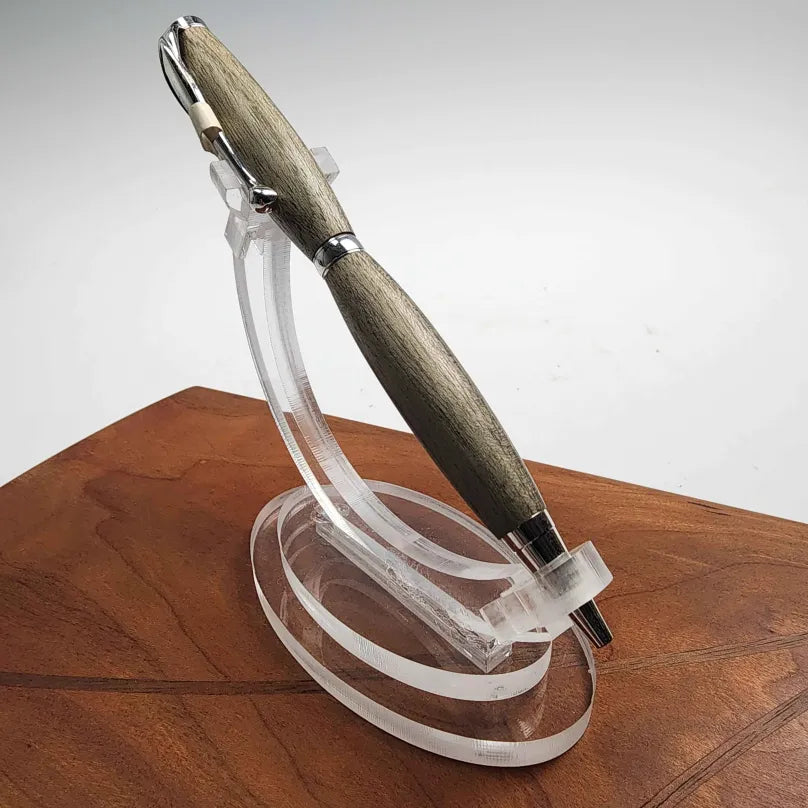 Slimline Rhodium Blue Mahoe Ballpoint Pen