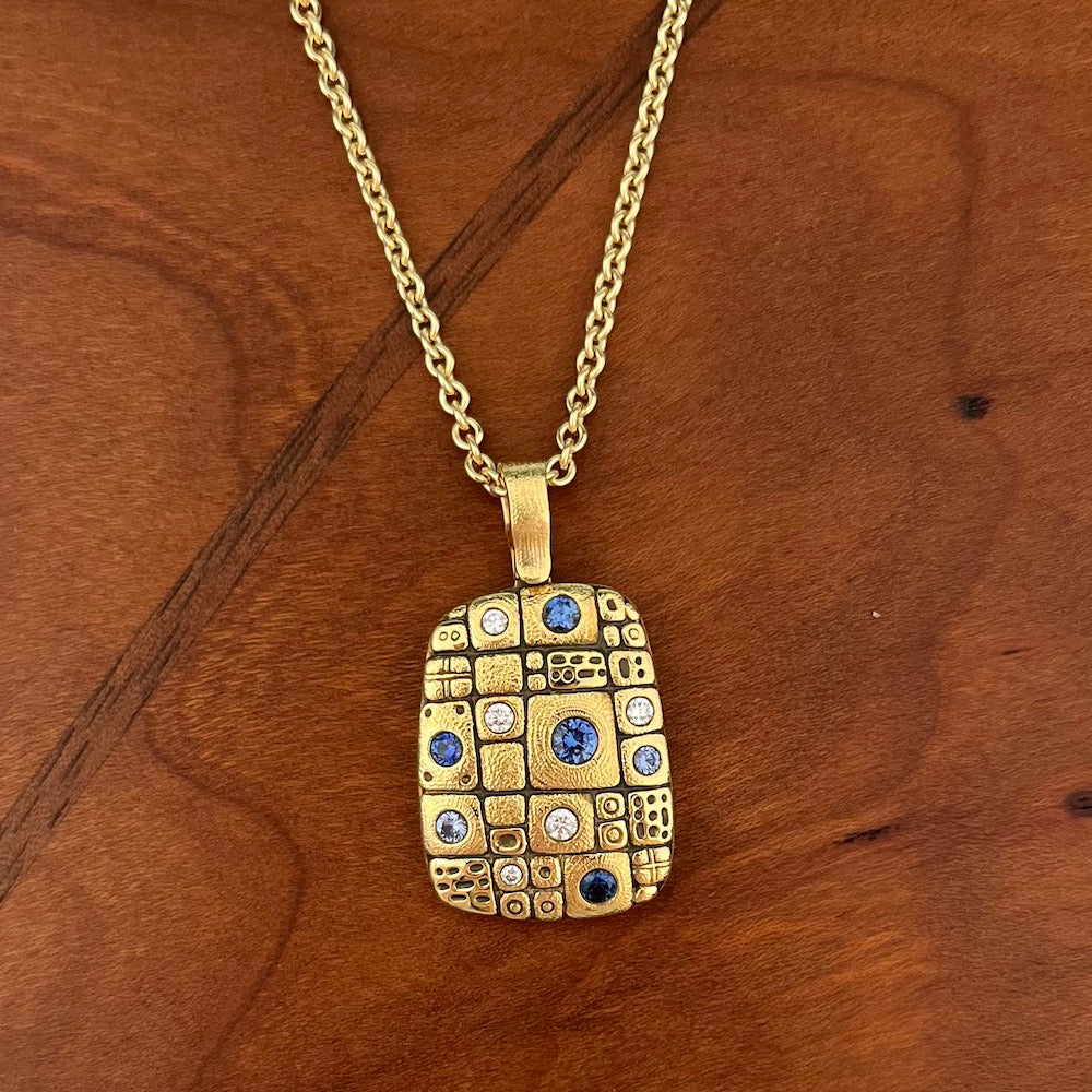 Old Pathway Pendant with Sapphire & Diamond - Heart of the Home LV