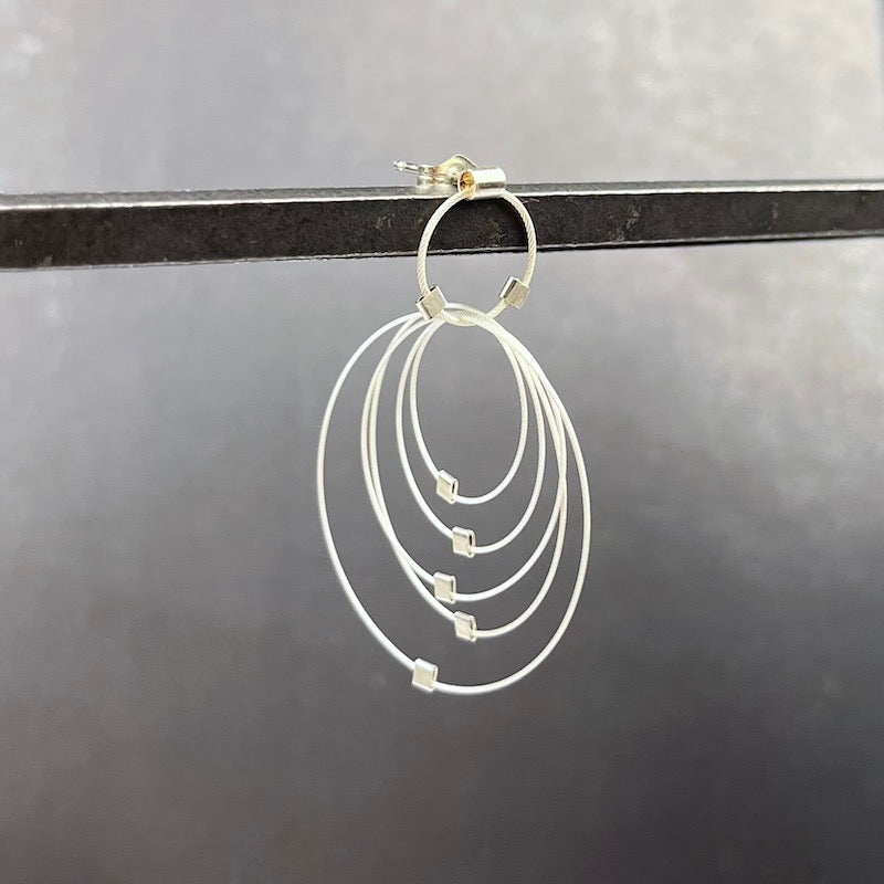 Convegence Post Earrings in Bright Silver - Heart of the Home LV