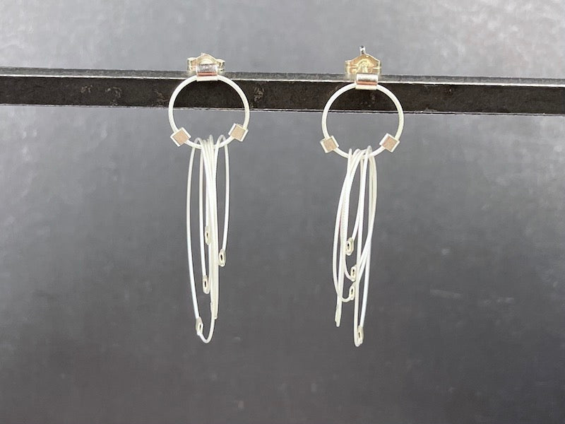 Convegence Post Earrings in Bright Silver - Heart of the Home LV