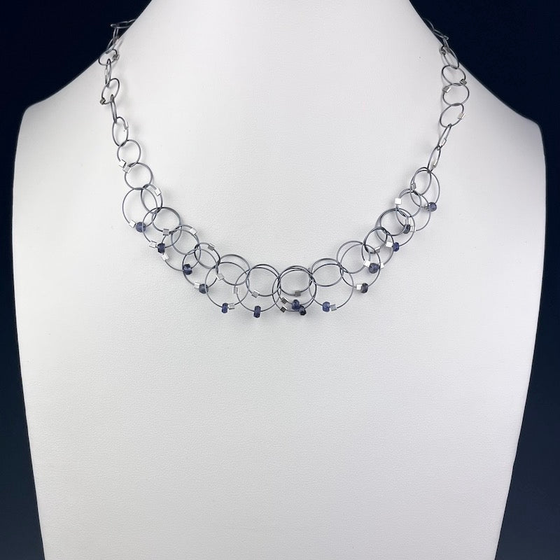 Mini Interlock Necklace in Gunmetal & Iolite - Heart of the Home LV