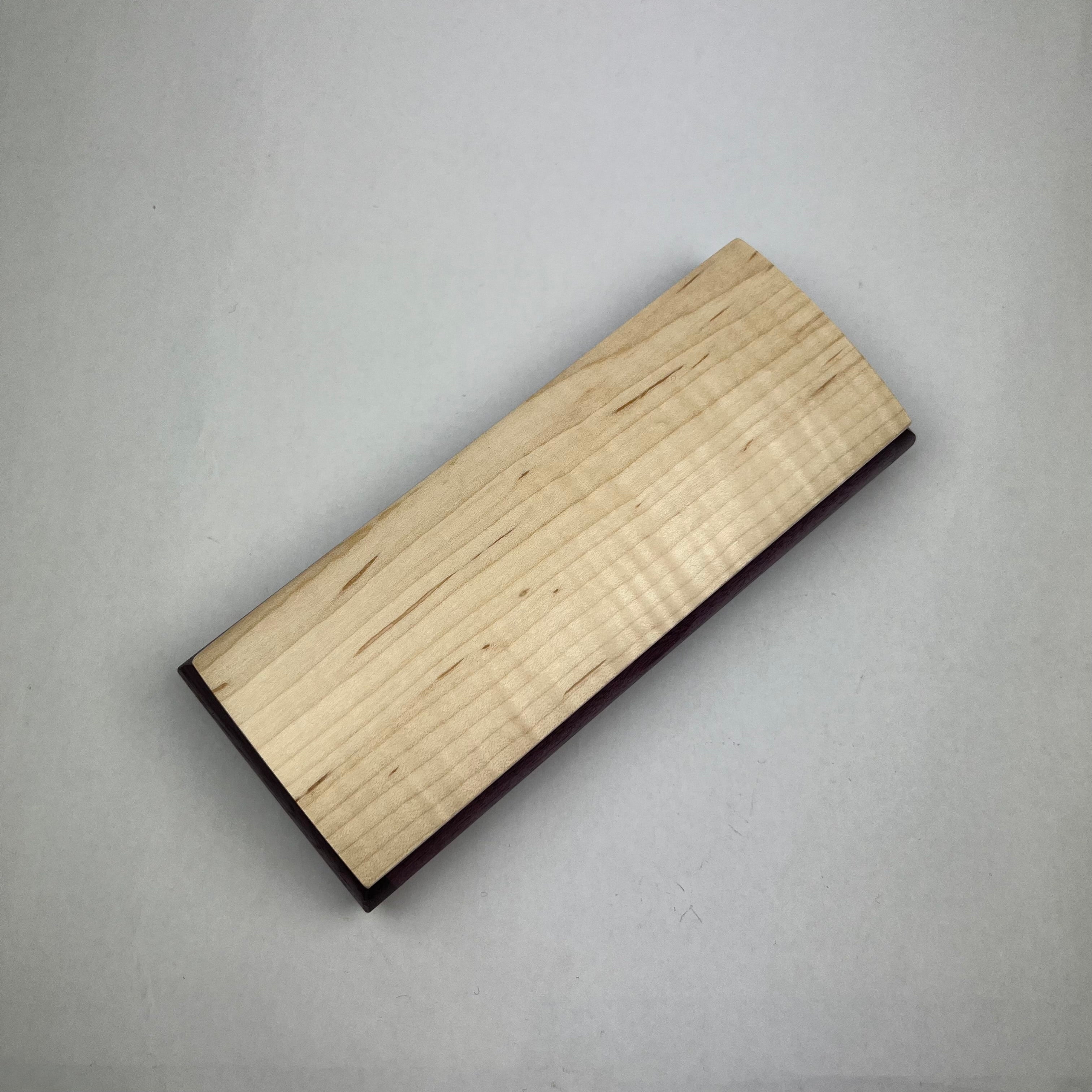 Two Pen Box - Curly Maple and Purpleheart - Heart of the Home PA