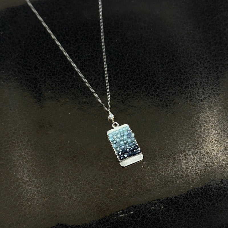 Blue Gemstone Tab Pendant - Heart of the Home Inc