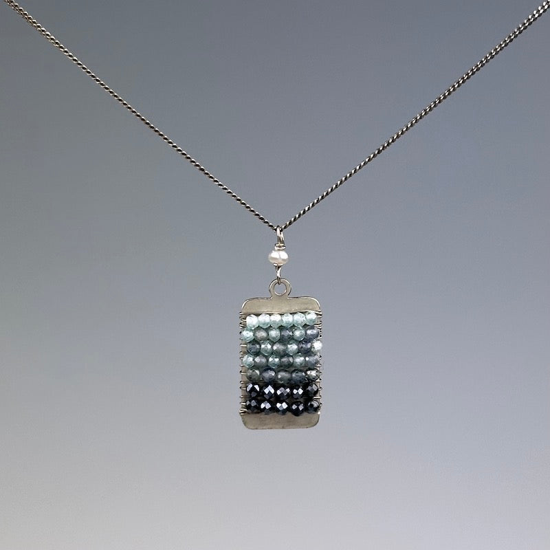 Blue Gemstone Tab Pendant - Heart of the Home Inc