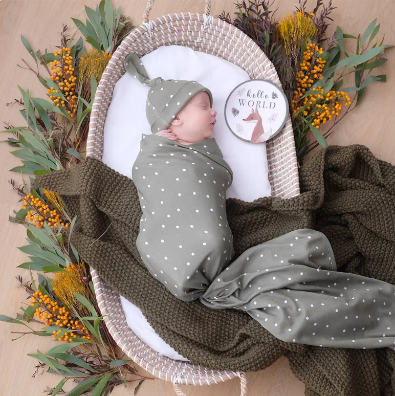 Hello World Gift Set - Olive Spots - Heart of the Home Inc