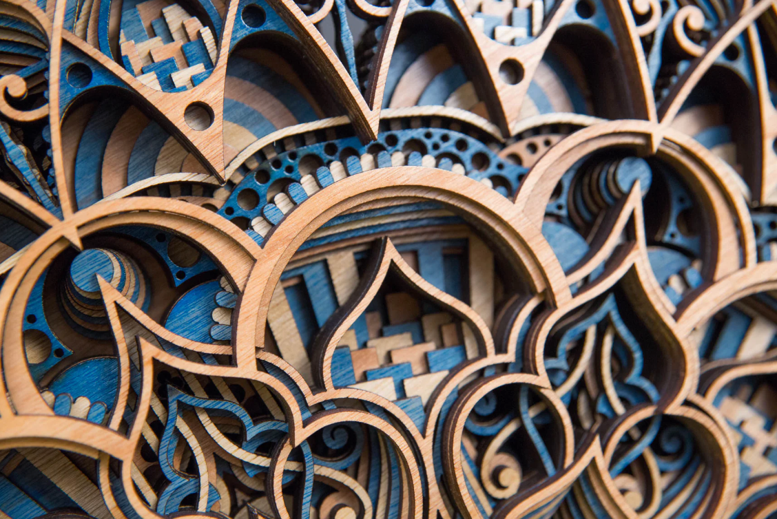 Ansari Wall Art in Blue and Natural - Heart of the Home Inc