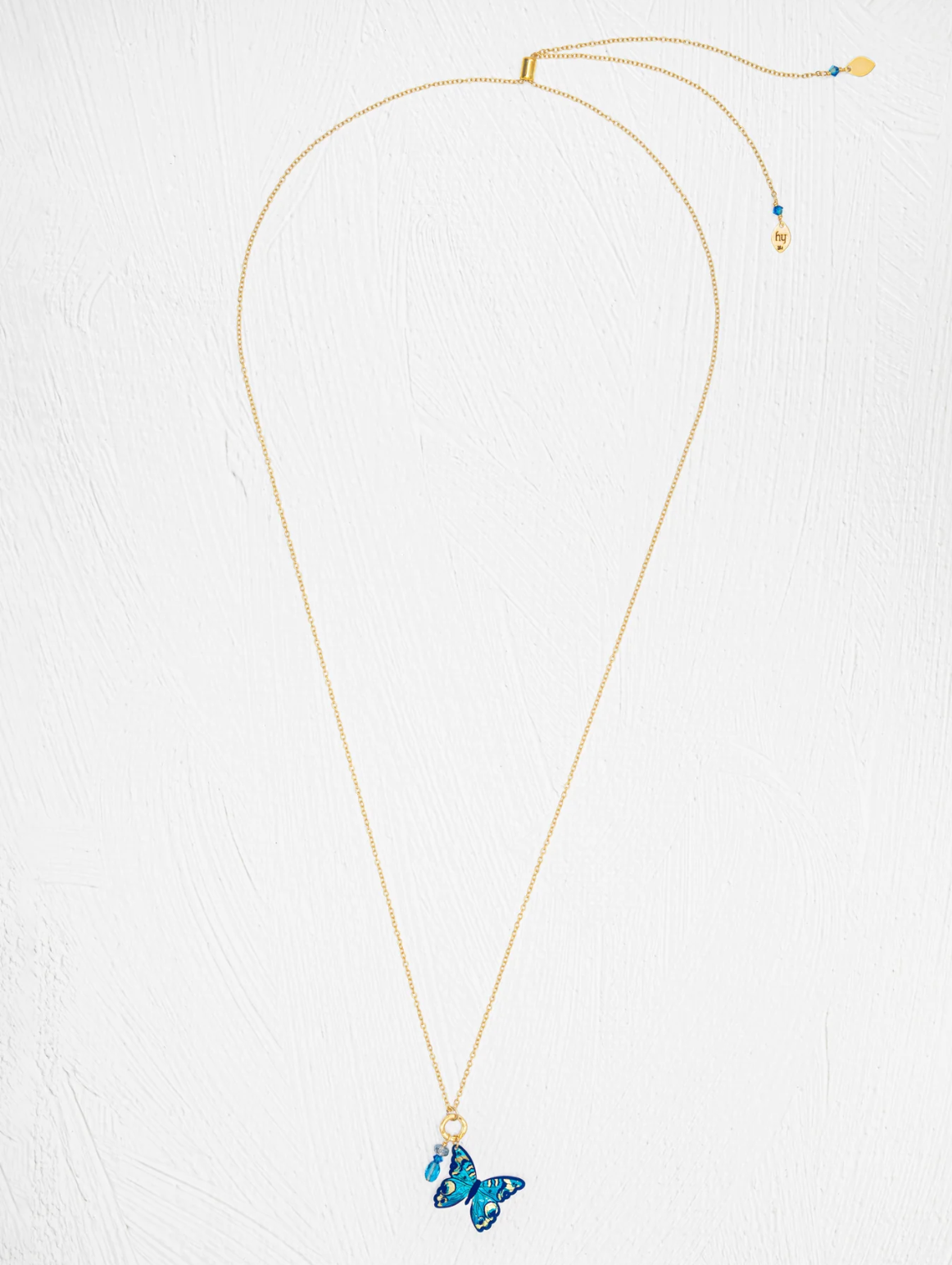 Mariposa Butterfly Charm Pendant in Calypso Blue