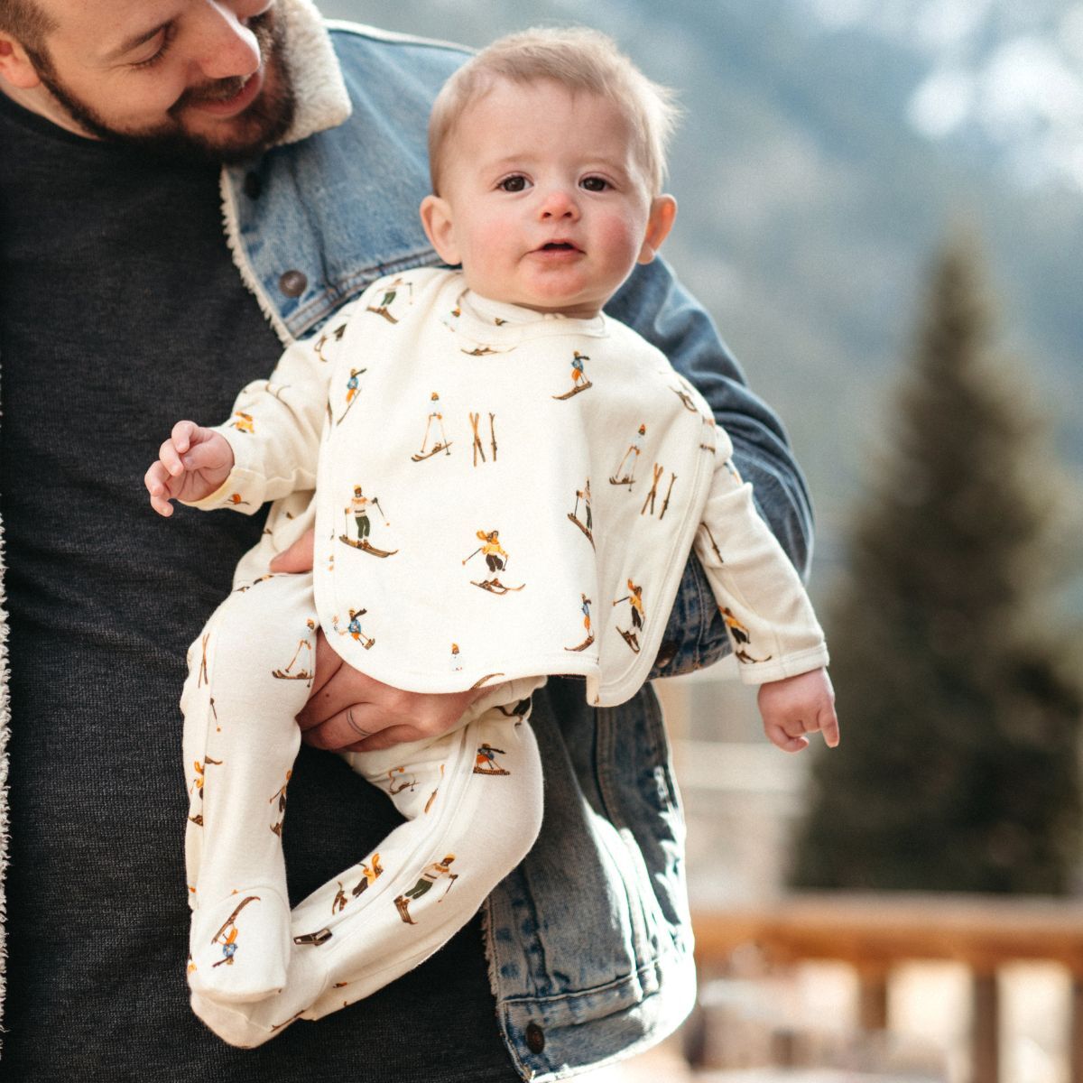 Gold Floral Organic Cotton Bib - Heart of the Home LV