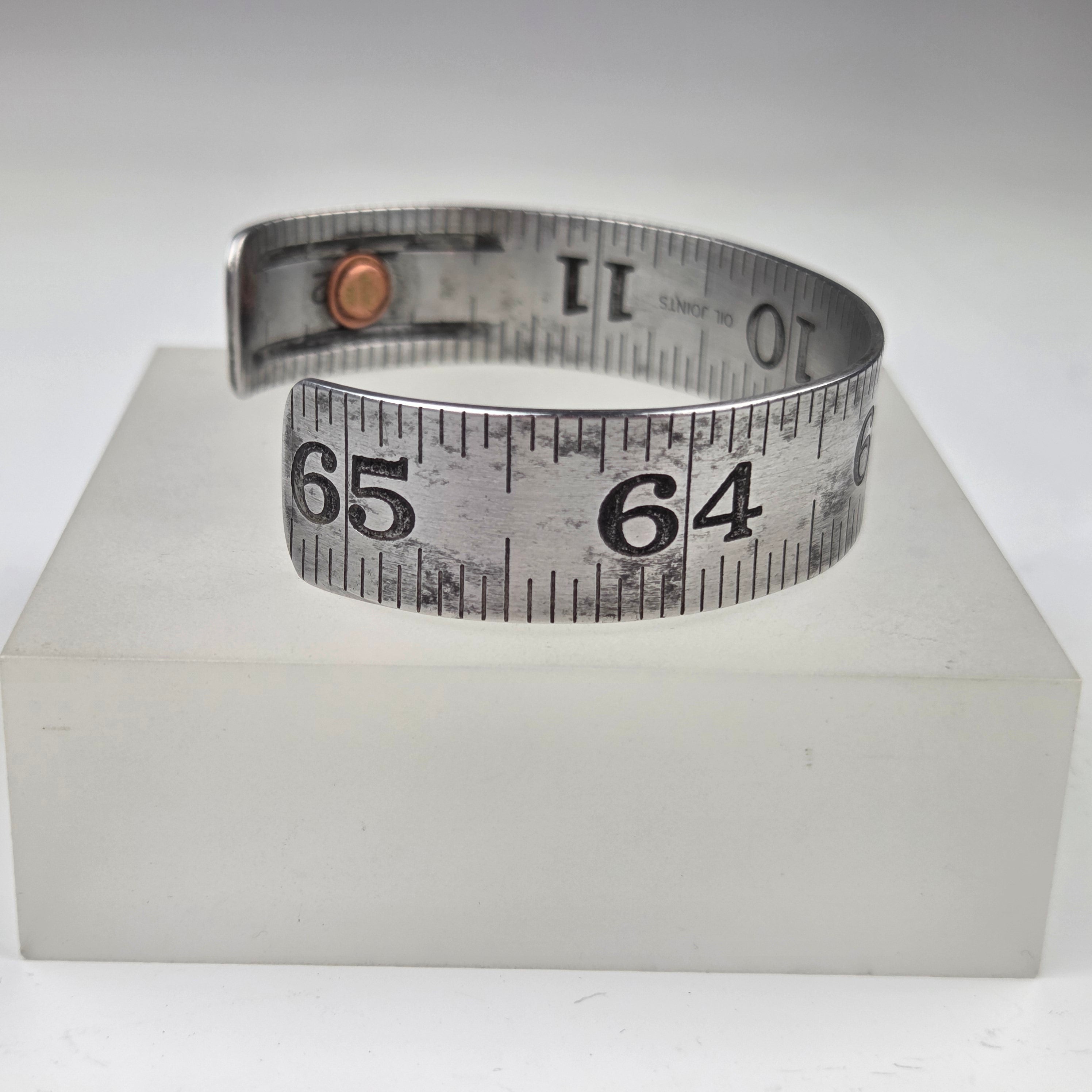 Reclaimed Ruler Cuff Bracelet - 61 to 65 - Heart of the Home Inc