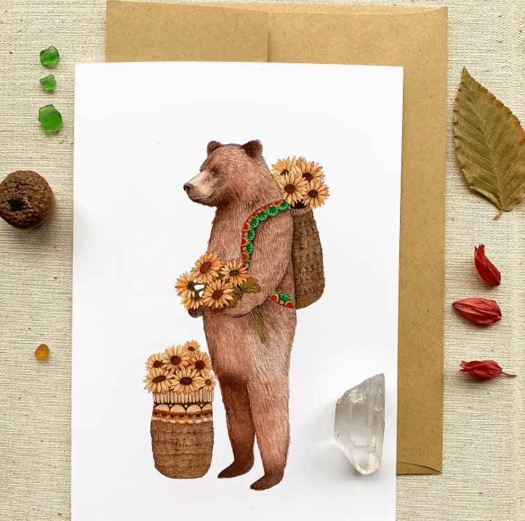 Flower Messenger: The Bear Card - Heart of the Home Inc