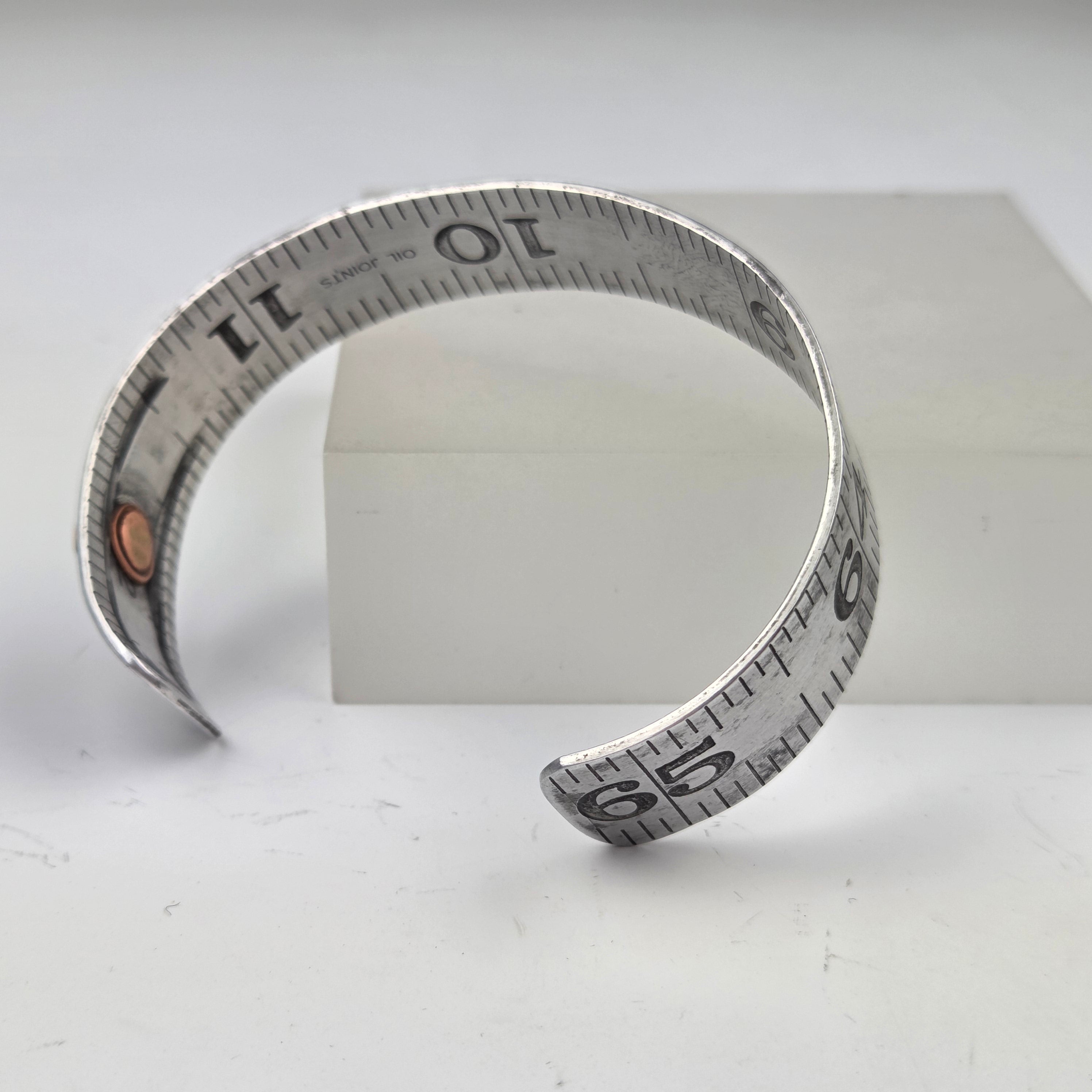Reclaimed Ruler Cuff Bracelet - 61 to 65 - Heart of the Home Inc