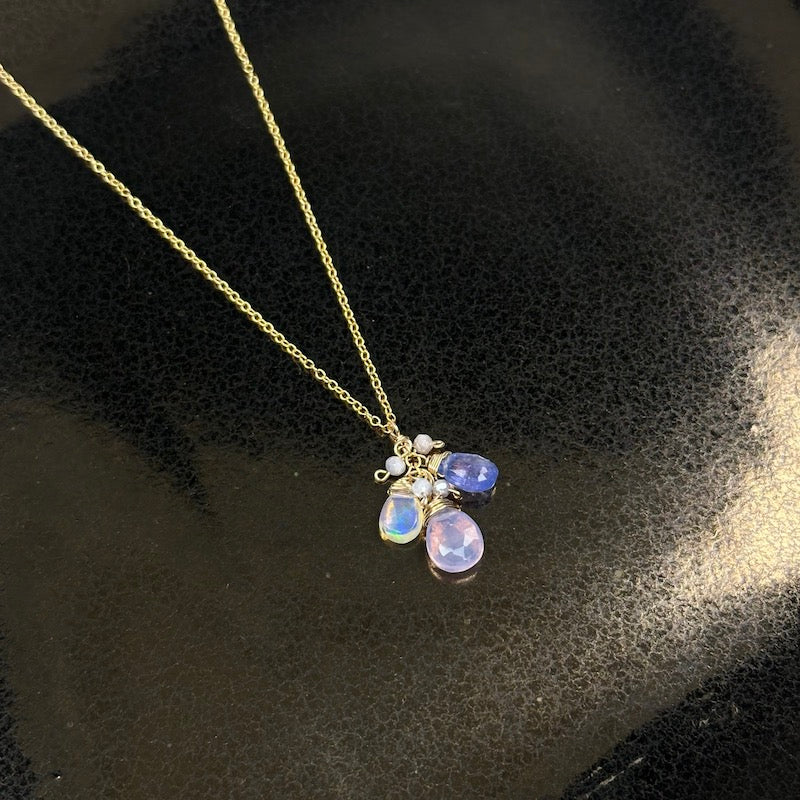 Cluster Pendant in Violet Gemstone Mix - Heart of the Home Inc