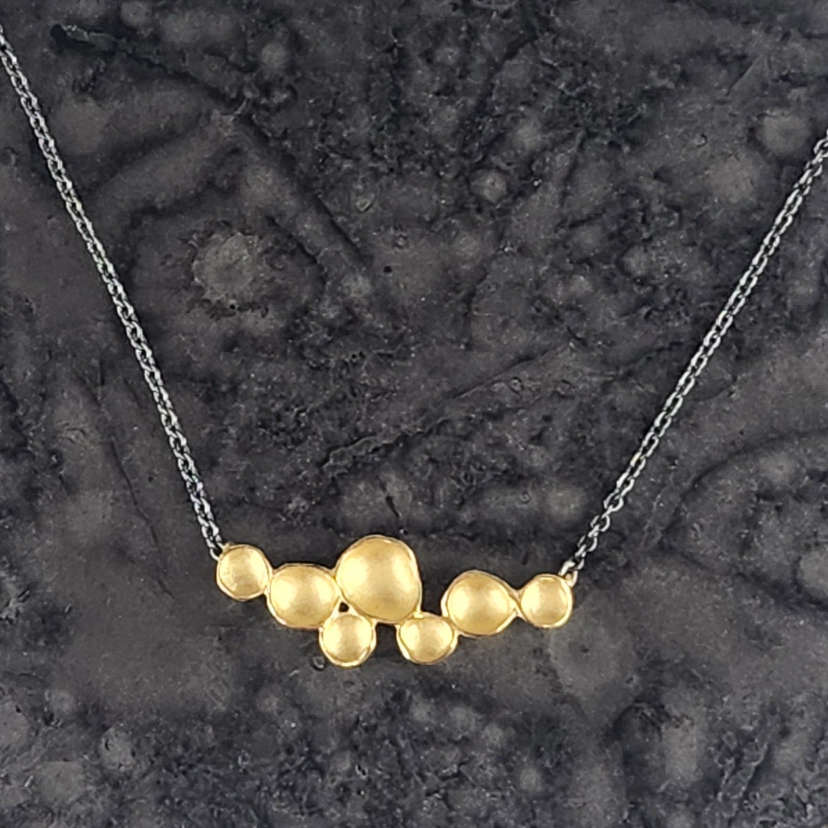Medium Cloud Necklace in Vermeil and Oxidized Silver - Heart of the Home LV