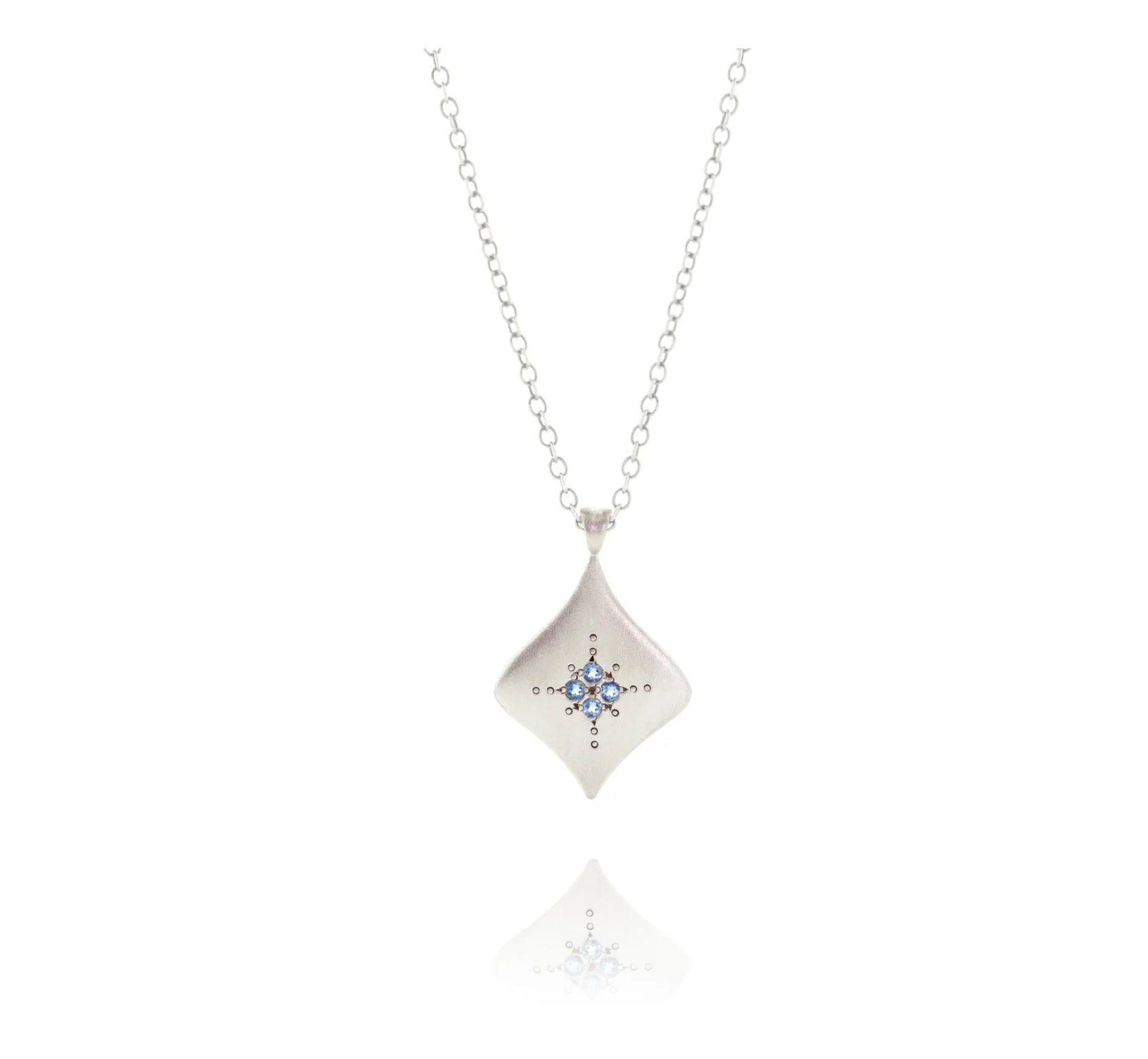 Silver Night Aquamarine Pendant - Heart of the Home Inc