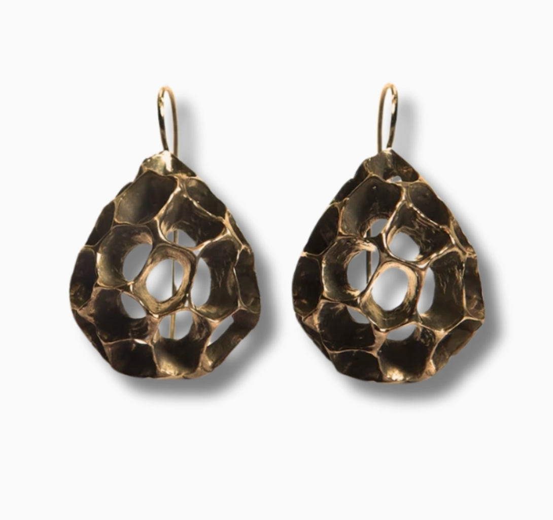 Sweetgum Teardrop French Hook Earrings in Warm Bronze