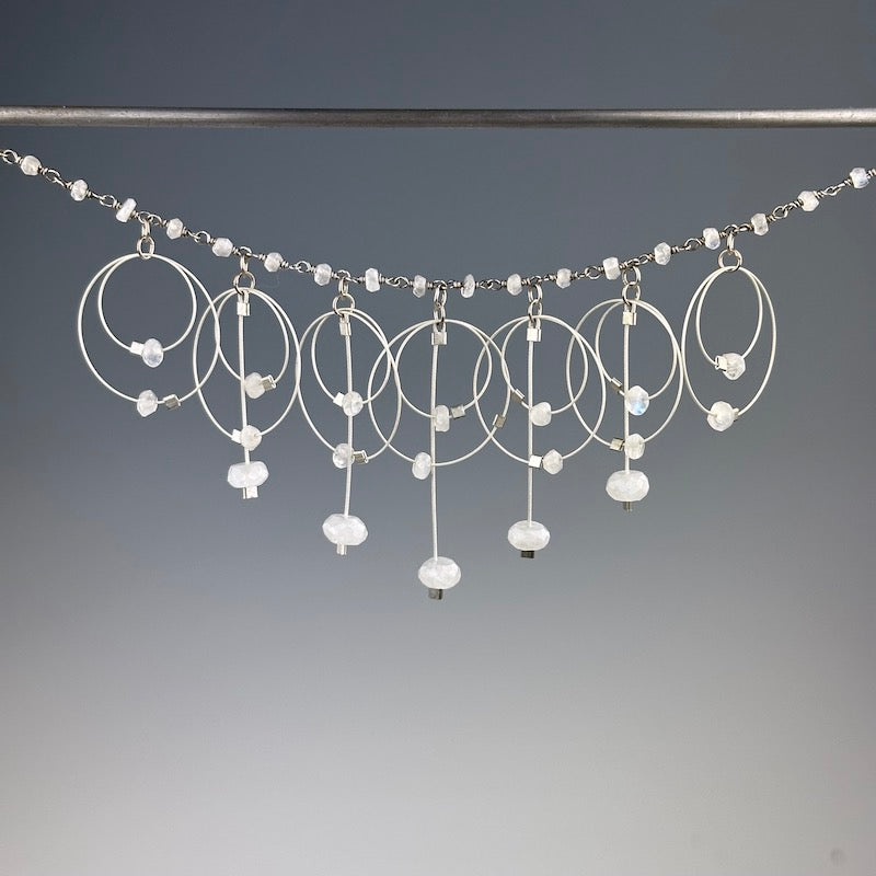 Moonstone Caviar Clusters Necklace