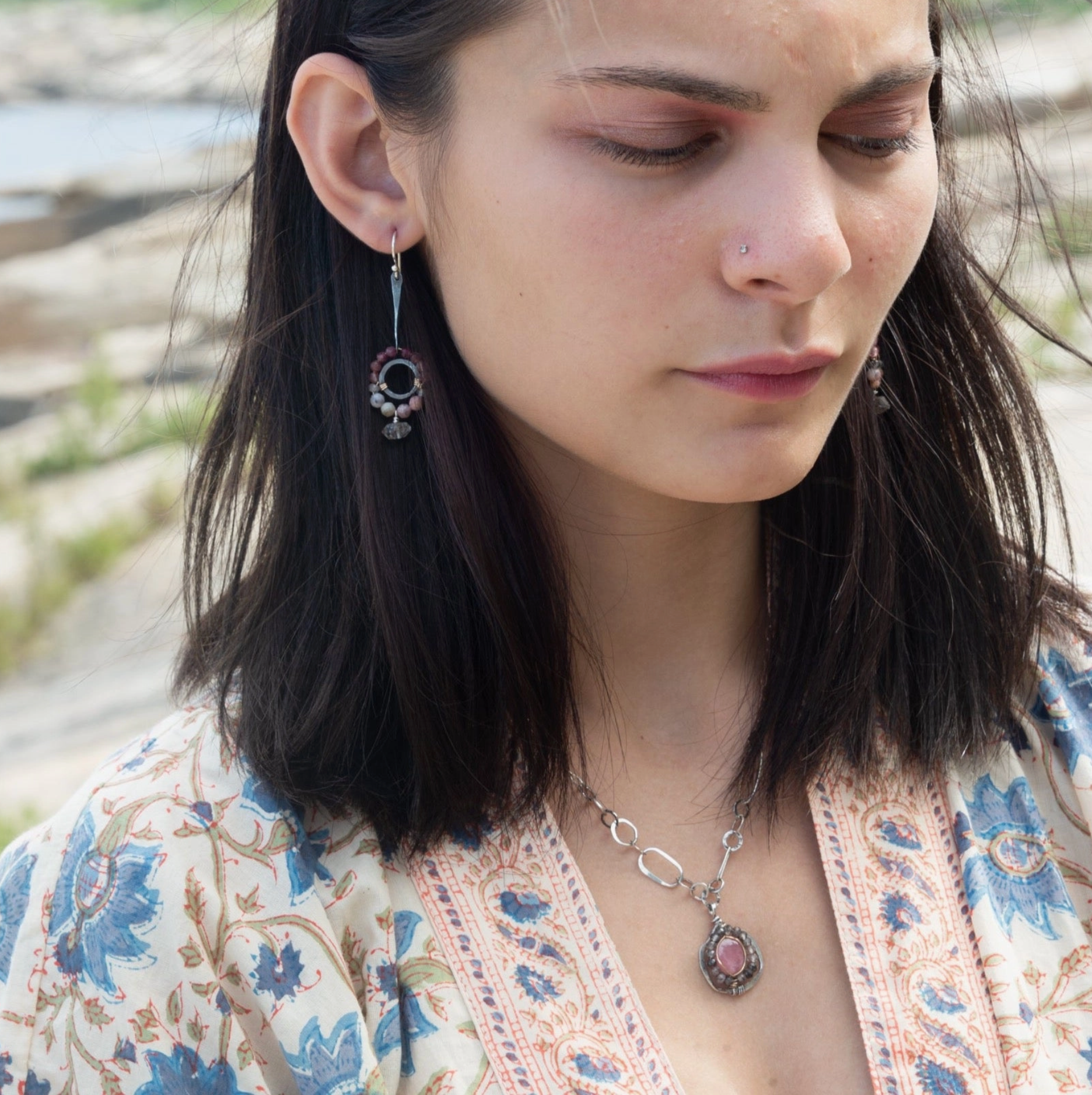 Gemstone Sphere Earrings - Heart of the Home Inc