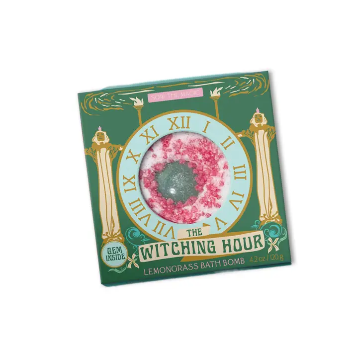 The Witching Hour Lemongrass Bath Bomb With Adventurine - Heart of the Home Inc