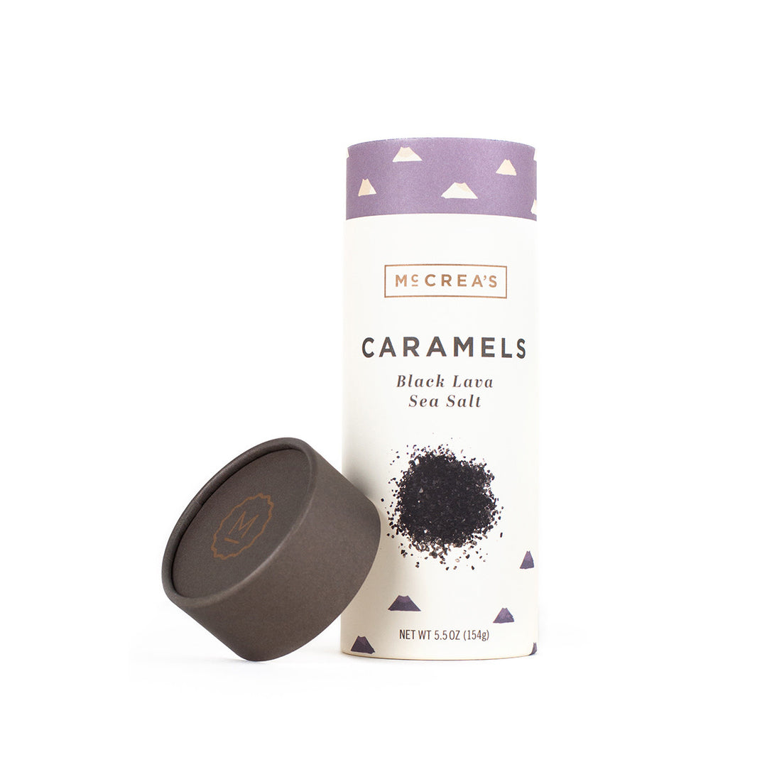 McCrea's Caramels Black Lavea Sea Salt Tube - 19 Pieces - Heart of the Home LV
