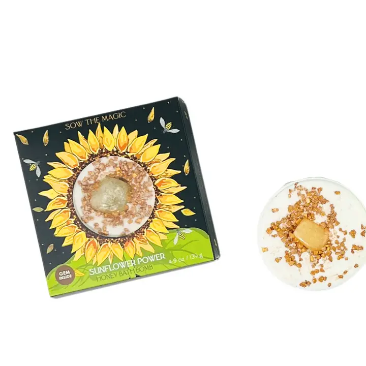 Sunflower Power Honey Bath Bomb With Amber - Heart of the Home Inc