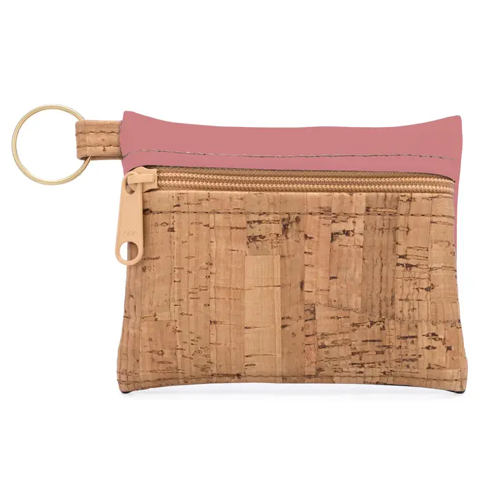Dragonfruit Faux Leather And Cork Key Chain Pouch - Heart of the Home LV