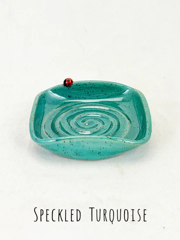 Speckled Turquoise Soap Dish - Heart of the Home Inc