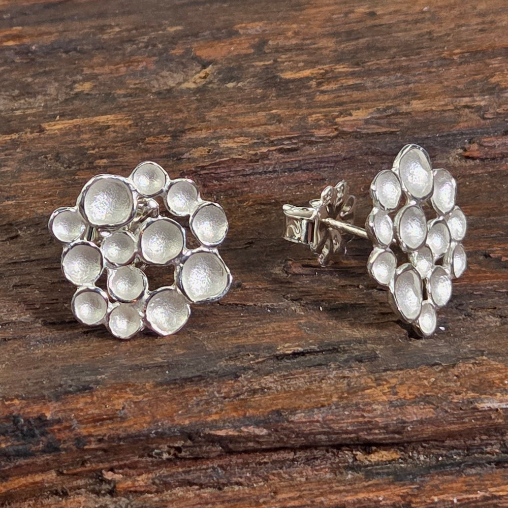 Champage Circle Posts in Sterling Silver - Heart of the Home Inc