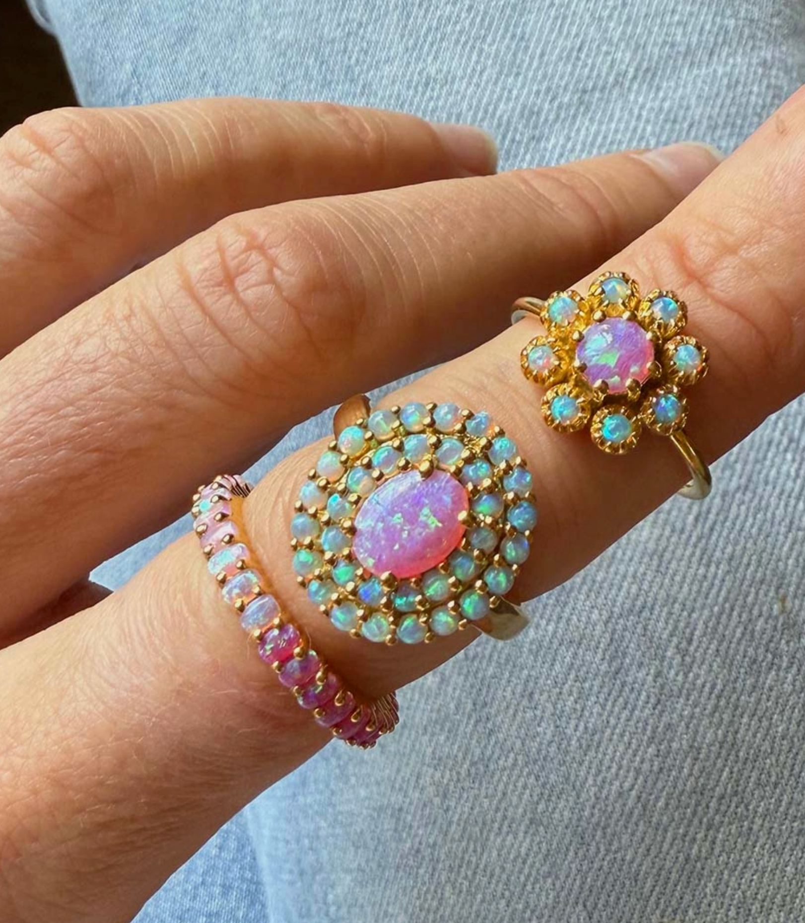 Pink Opal Sunrise Crown Ring - Heart of the Home Inc