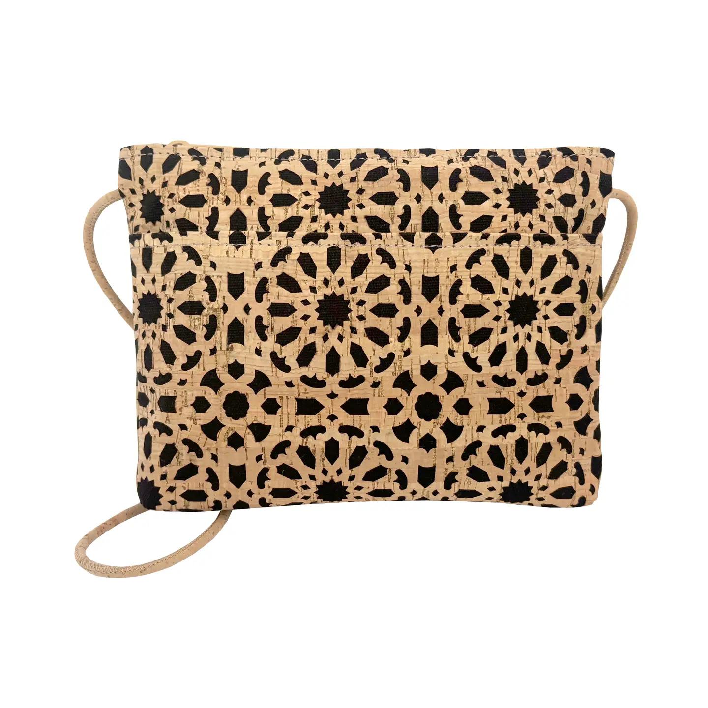 Zip Top Medium Cross Body Cork Bag in Die Cut Mandala - Heart of the Home Inc