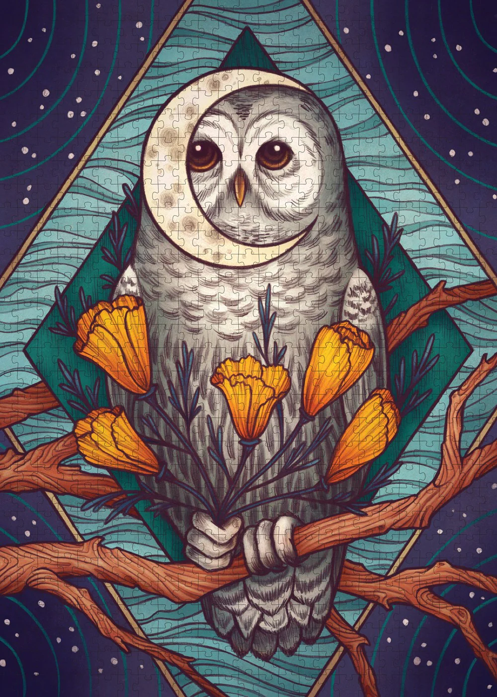 Illustrated Herbiary California Poppy Puzzle - Heart of the Home LV