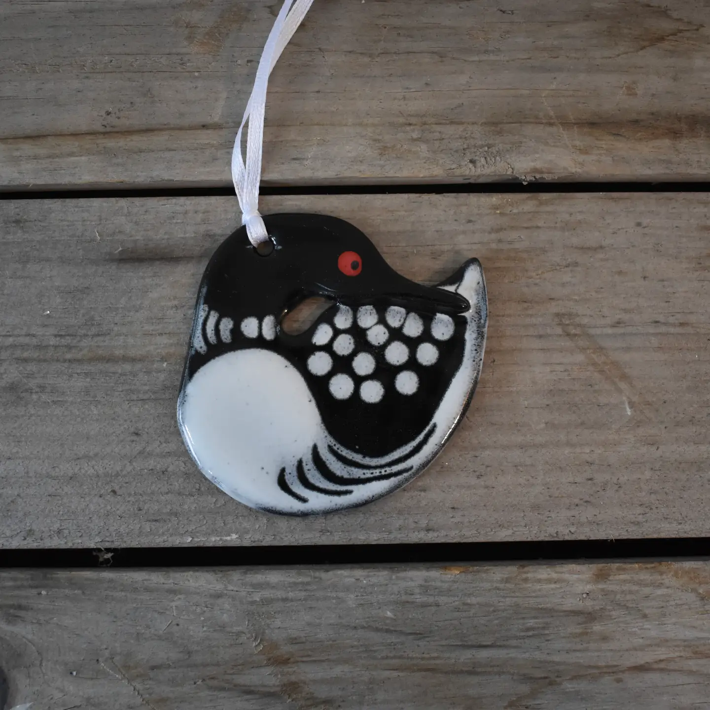 Loon Round Clay Ornament