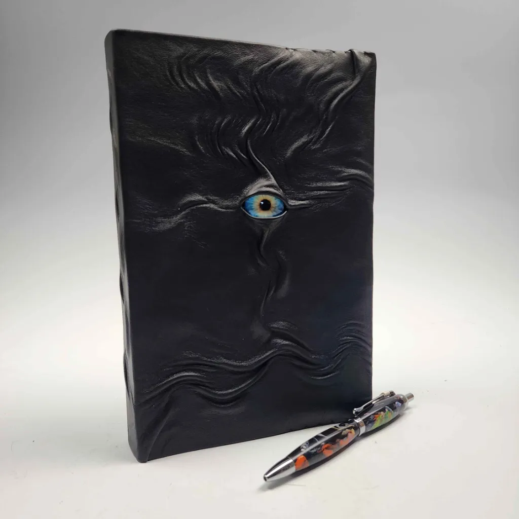 Medium Sculpted Leather Journal with Eye