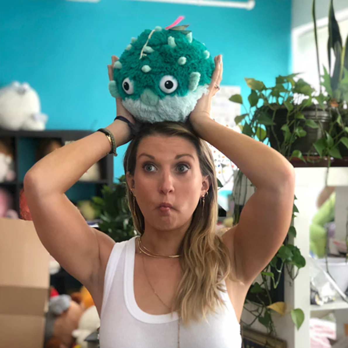 Mini Squishable Teal Pufferfish - Heart of the Home Inc