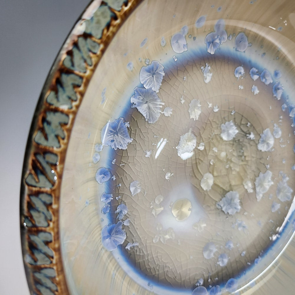 Medium Textured - Rimmed Platter in Dark Olive - Heart of the Home PA