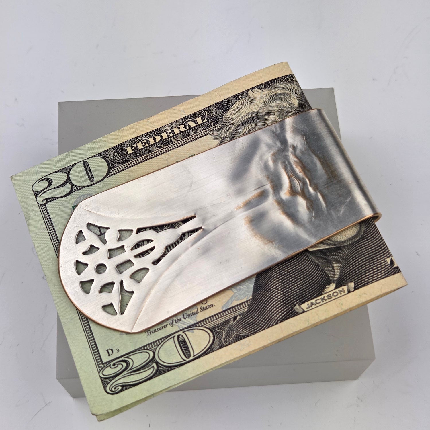 Silver Plate Tea Tray Moneyclip - Heart of the Home Inc