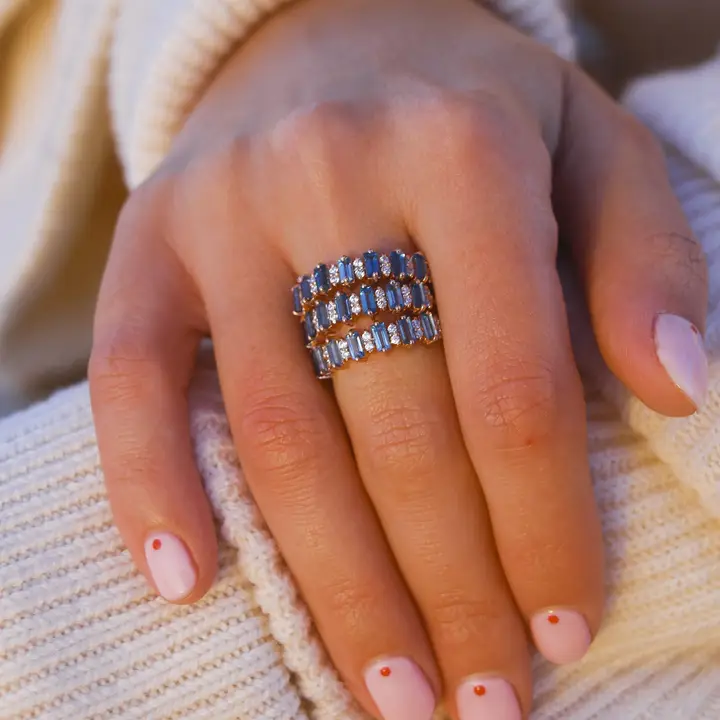 Rose Gold London Blue Topaz Canary Ring - Heart of the Home Inc