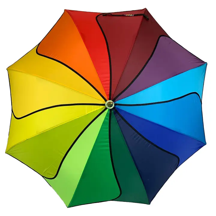 Rainbow Swirl Walking Stick Umbrella - Heart of the Home LV