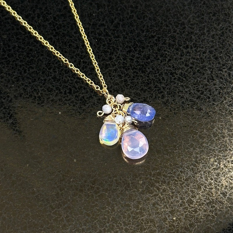 Cluster Pendant in Violet Gemstone Mix - Heart of the Home Inc