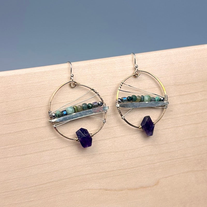 Equator Amethyst Earrings - Heart of the Home Inc
