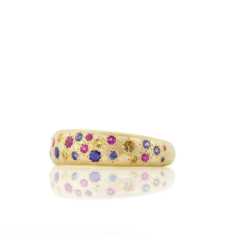 Tapered Multi Sapphire Band