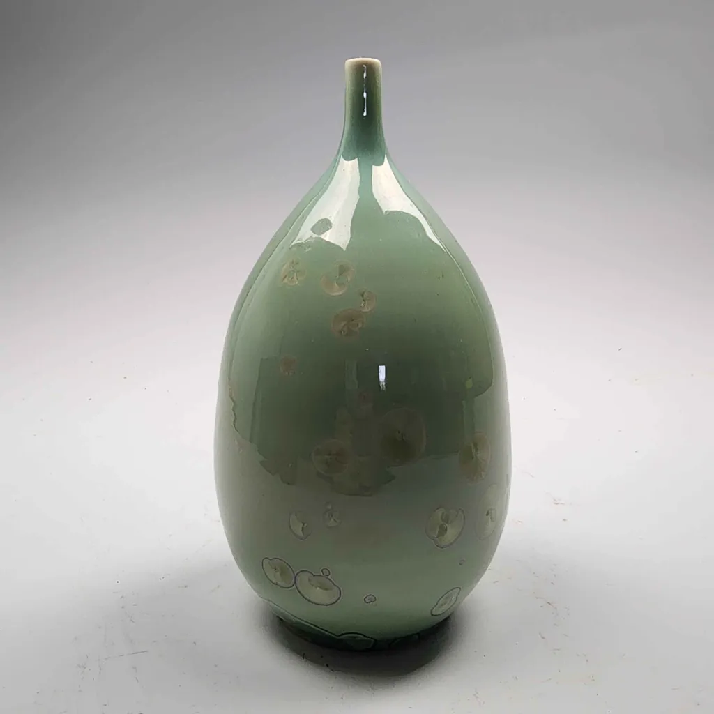Narrow Neck Vase in Jade Green - OOAK