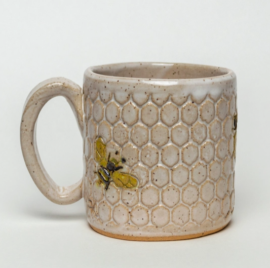 Bee Pattern White Mug - Heart of the Home Inc