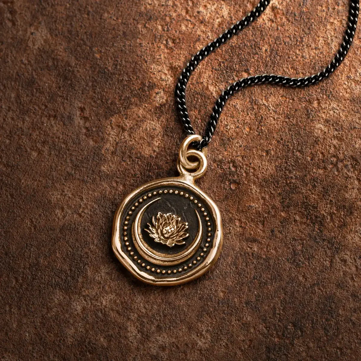Lotus Flower Talisman in Bronze